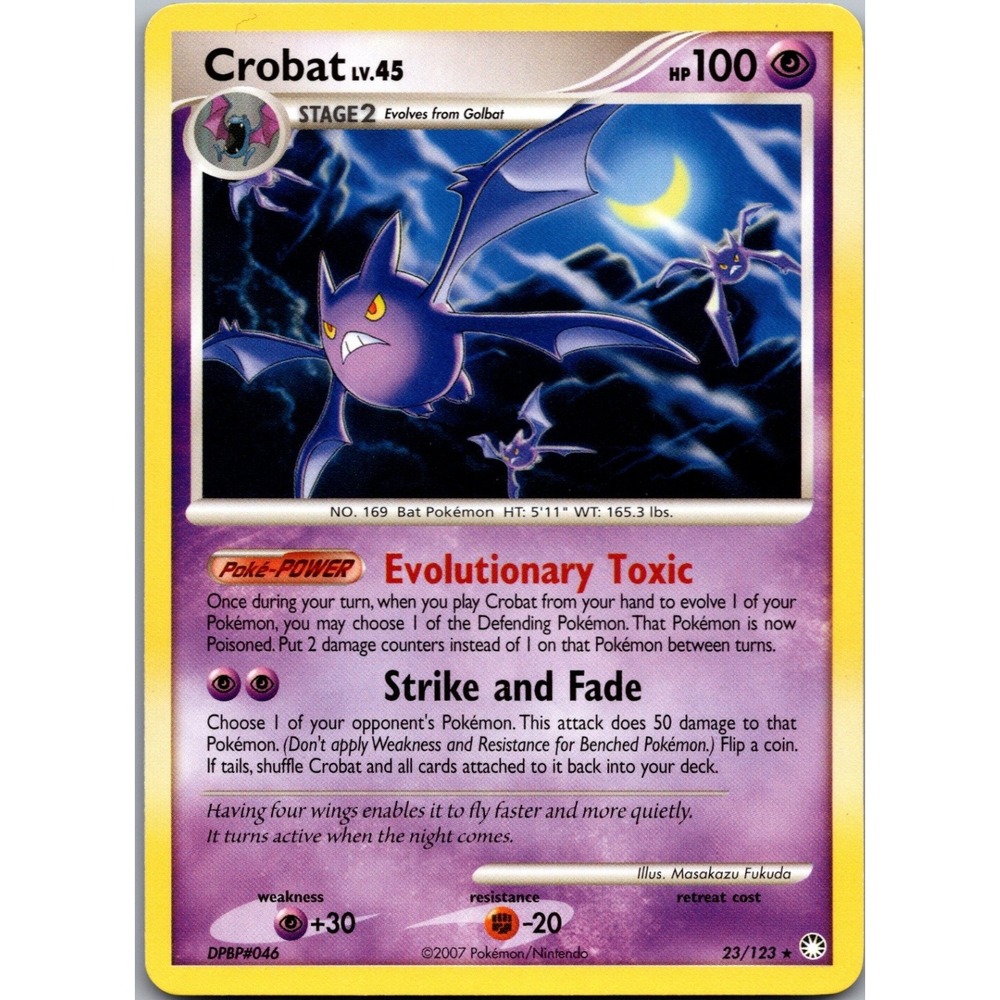Pokemon Crobat Rare Mysterious Treasures 23/123 LP Psychic Stage 2 2007